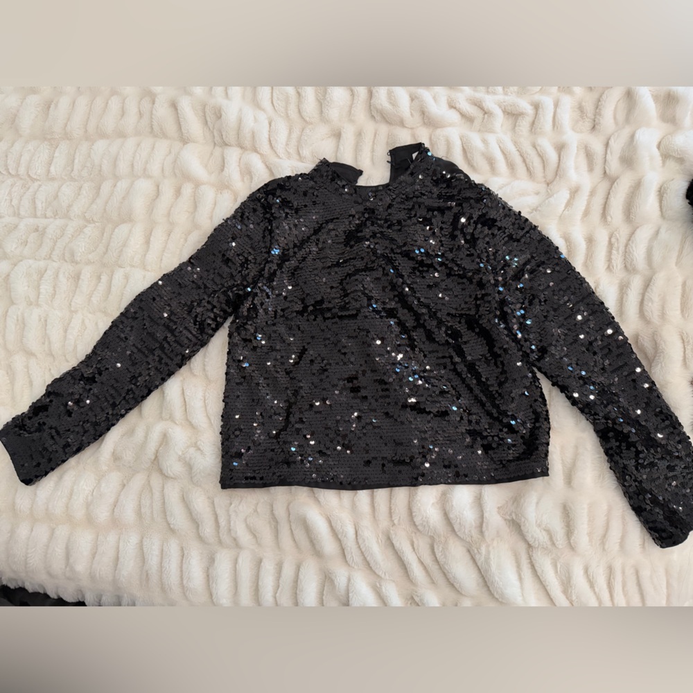 H&M Black Sequin Top